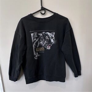 All Saints Black Pantera Lona Graphic Crewneck Sweatshirt. Xs